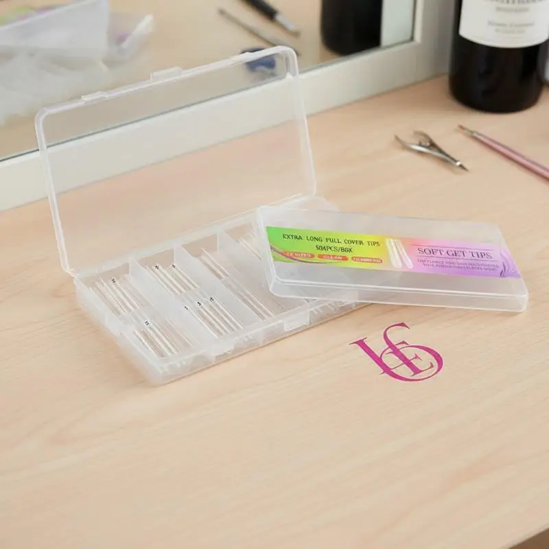 240Pcs Extra Long C Curve Clear False Nail Tips Durable Acrylic Gel Nail Extensions for Professional Salon Manicure