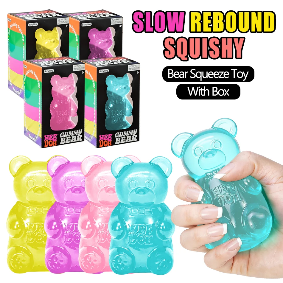 Maltose Cute Bear Maltose Squeeze Toy Dough Colorful Sensory Toy Creative New Item Desk Decoration Stress Relief Doll Gifts