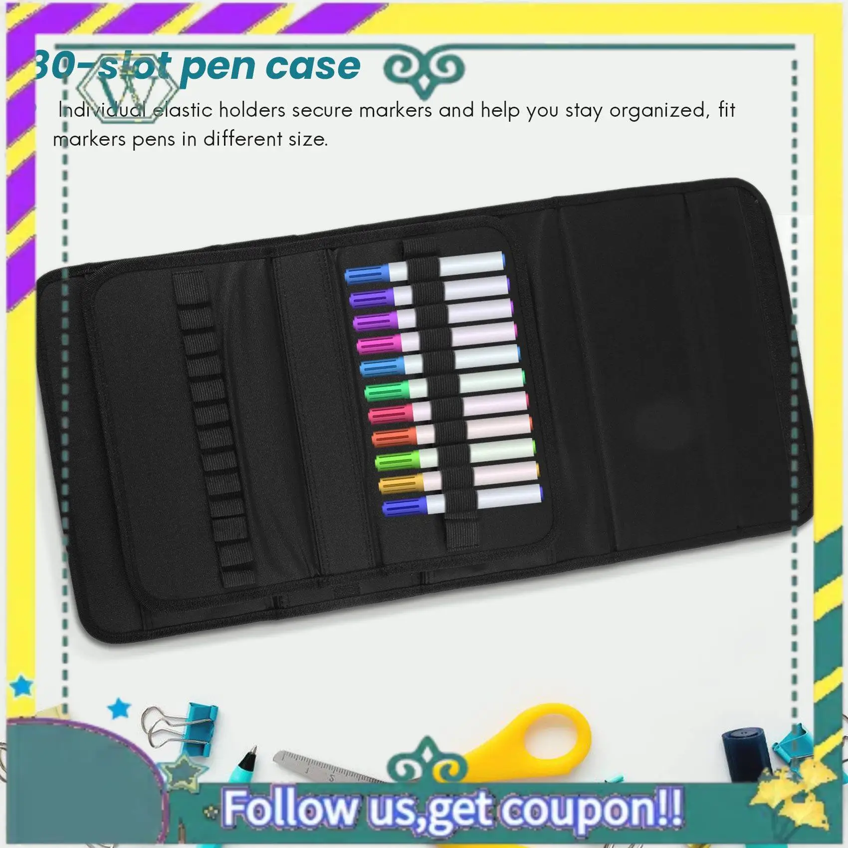 

НОВЫЙ 80-слотовый складной футляр для маркера большой емкости, художественные маркеры, сумка для хранения ручек, прочный органайзер для инструментов для эскизов