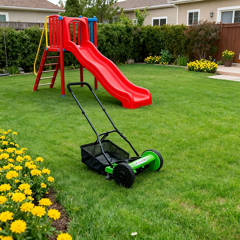 Foldable Manual Lawn Mower 12 16 Inch Adjustable Grass Cutter Small Handheld Garden Trimmer Portable Push Type Mowing Machine