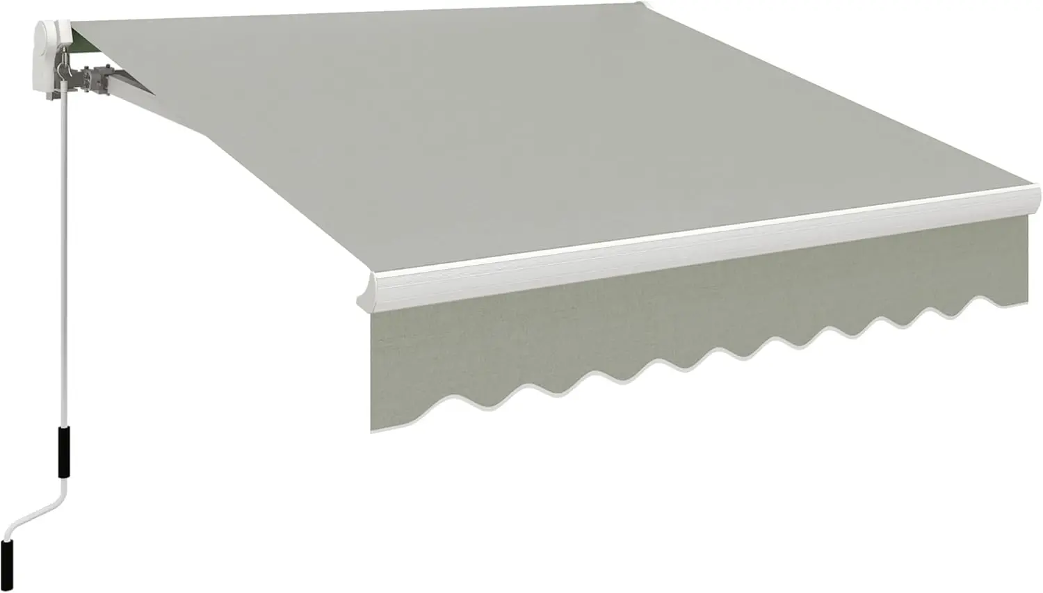 

8' x 7' Patio Retractable Awning, Manual Exterior Sun Shade Deck Window Cover, Gray