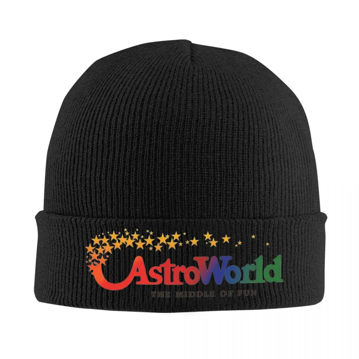 Astroworld Bonnet Hats The Middle Of Fun Beanie Hats Graphic Knitted Hat Autumn Winter Casual Men Women Kpop Warm Soft Cap