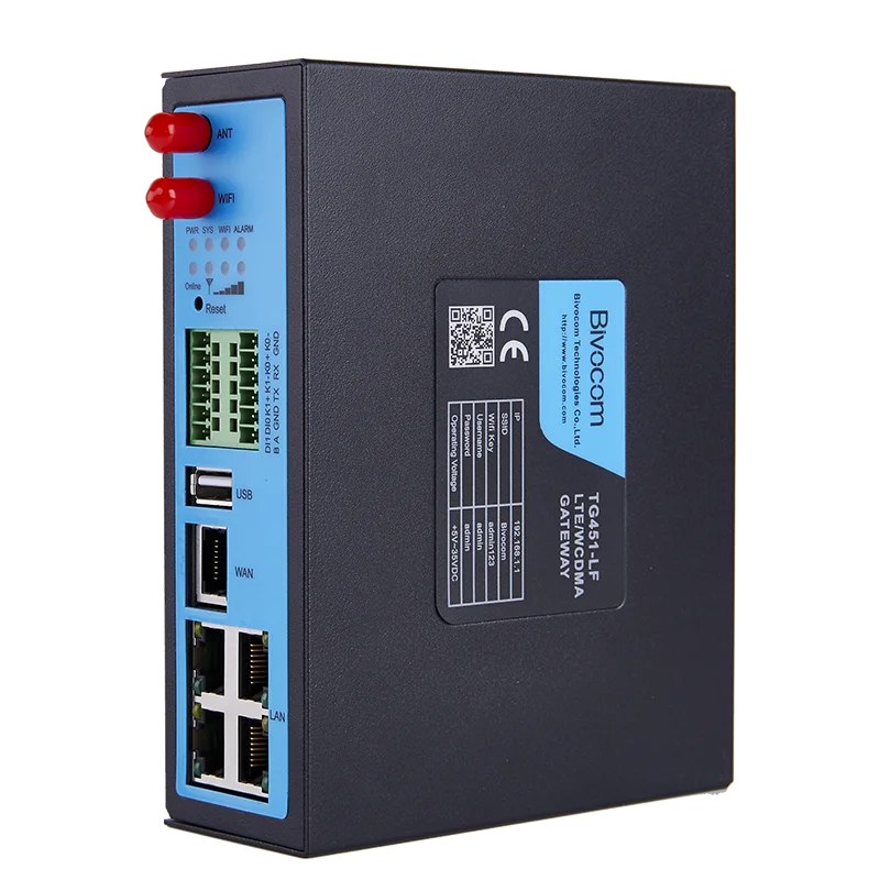 Bivocom IP30 4G IoT Gateway TG451 RS232 RS485 IoT M2M Industrial Gateway with Dual SIM Card