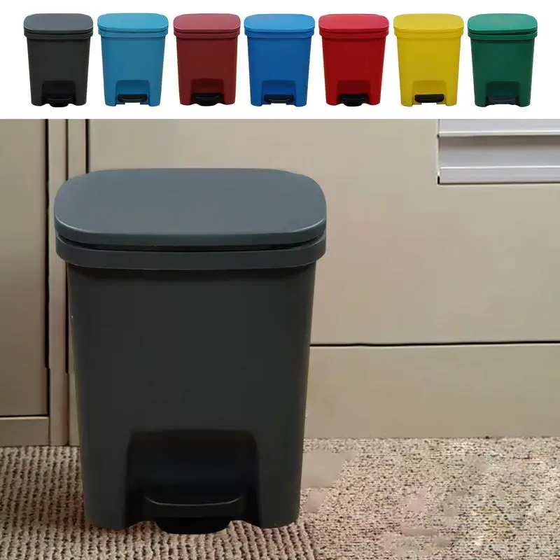 

Step-On Trash Can Kitchen Waste Bin Garbage Storage Bucket Wastebasket Foot Pedal Dustbin Trash Bin Bathroom Accessories