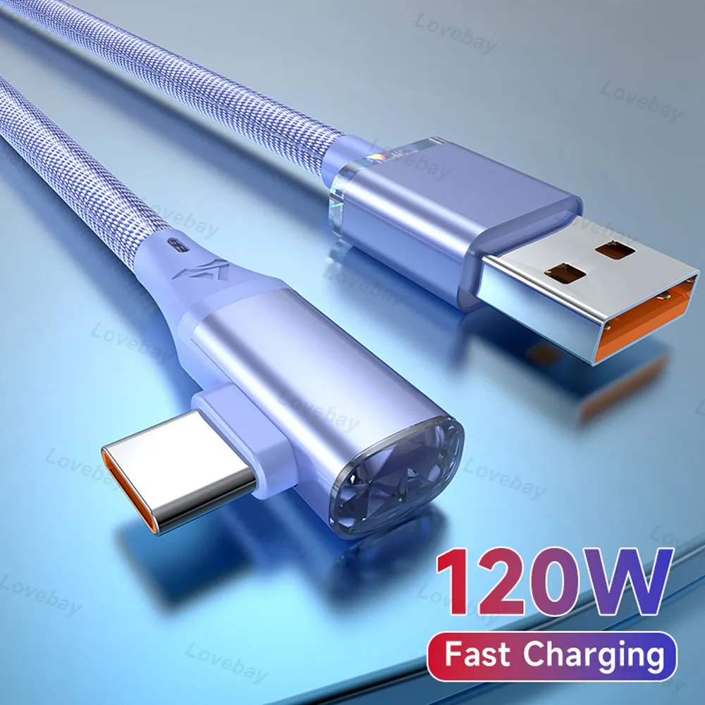 Кабель UKGO с разъемом USB Type-C и поддержкой быстрой зарядки, 120 Вт, 0,25 м/1 м/1,5 м/2 м