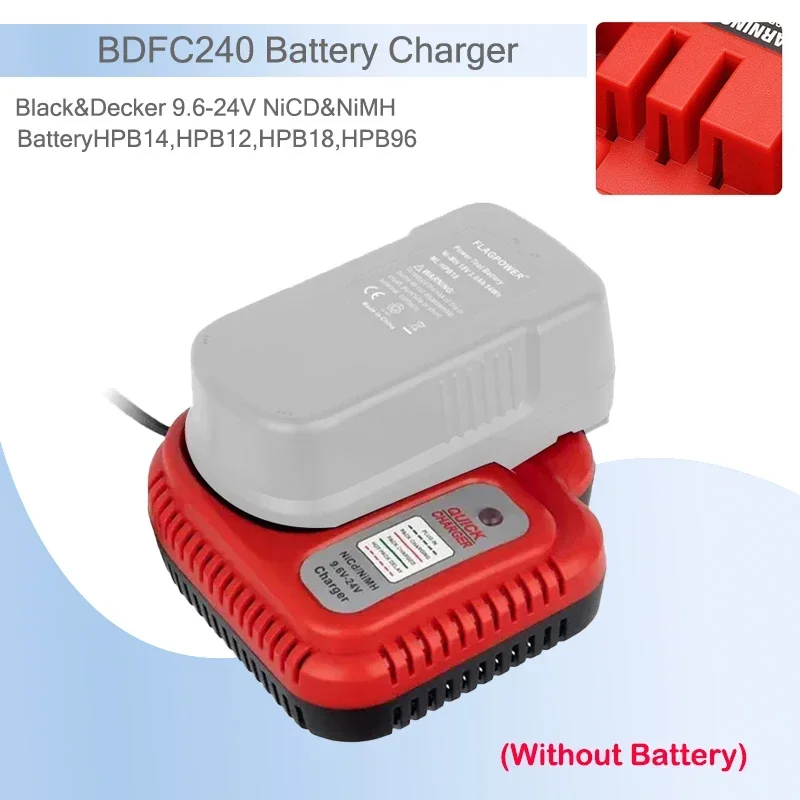 NEW BDFC240 Replacement Battery Charger For Black & Decker Ni-MH Battery Multi-Volt 9.6V/12V/14.4V/18V Fast Battery Charger