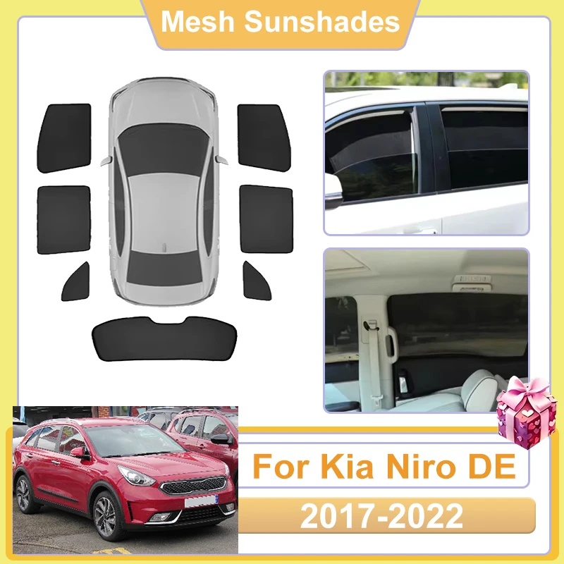 

Солнцезащитные сетки на окна автомобиля для Kia Niro DE 2021 и MK1 2017-2022: защита от УФ-лучей, светозащитный экран, сетка-шторка