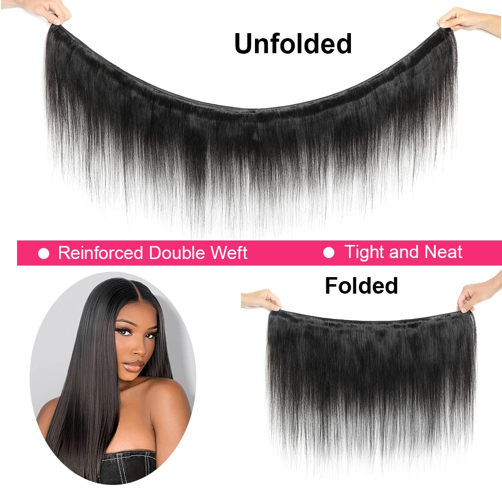 Megeen 20-30 pollici estensioni dei capelli umani Remy brasiliani Stright 1/3/4 capelli umani doppia trama fasci di tessuto 12A estensione dei capelli