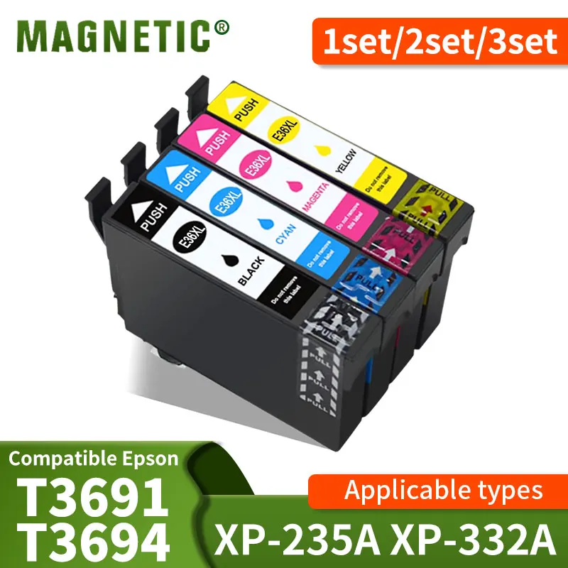 Совместимый картридж 36XL T3691 T3692 T3693 T3694 для струйного принтера EPSON XP-235a XP-332a XP-325a