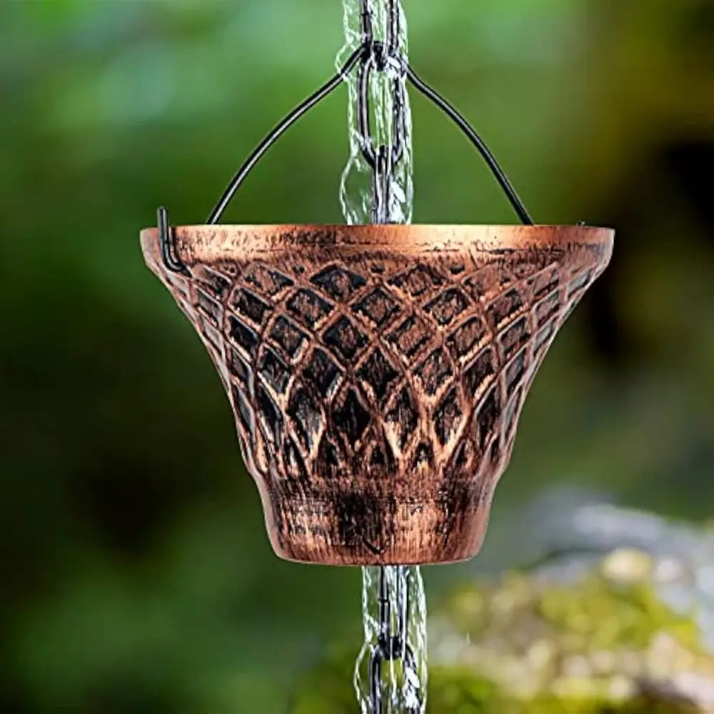 Practical Iron Grain Rainwater Chain Functional Decorative Rain Chain 2.6-Meter Downspout Splitter
