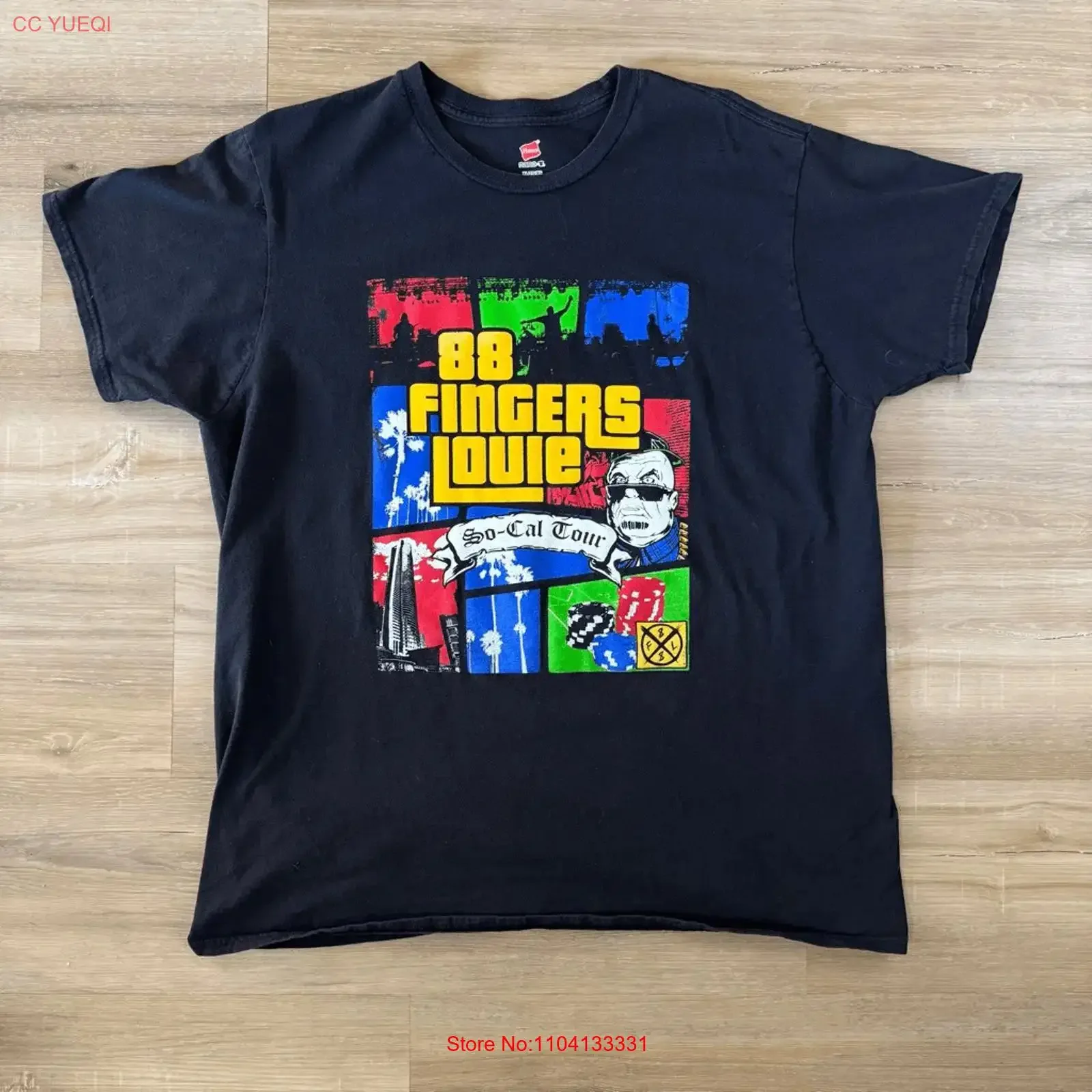 88 Fingers Louie So Cal Black Tour T Shirt Size XL Underground Chicago Punk Rock vintage Washed homme Unisex