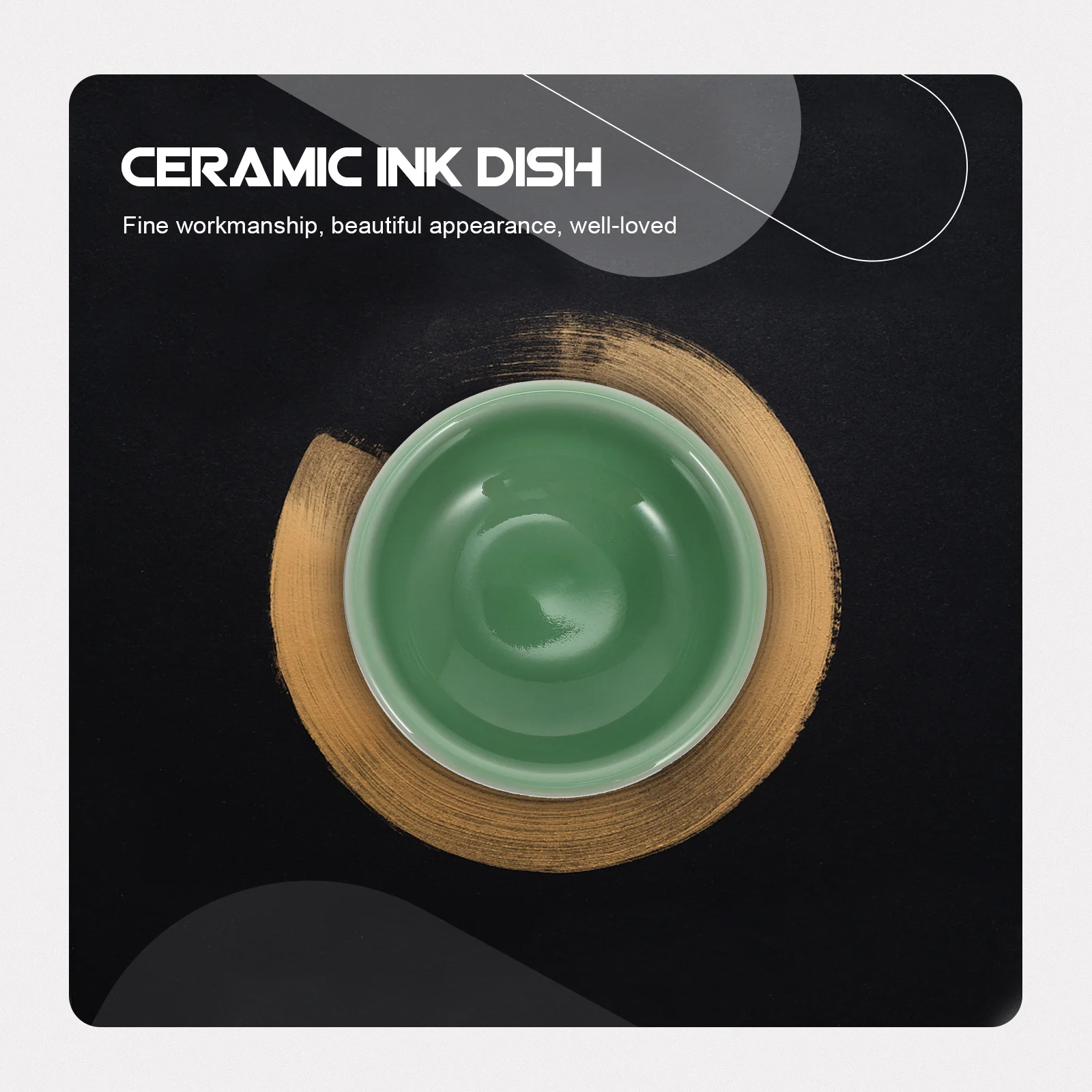 

2Pcs Ceramic Ink Brush Washers Assorted Color High-Quality Durable Lightweight Easy Clean Office Study Room Decoration