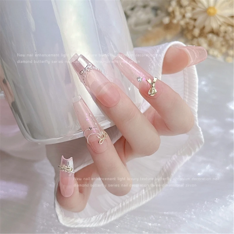 10pcs Alloy Butterfly Bow for Stylish Nails Salon Home Use