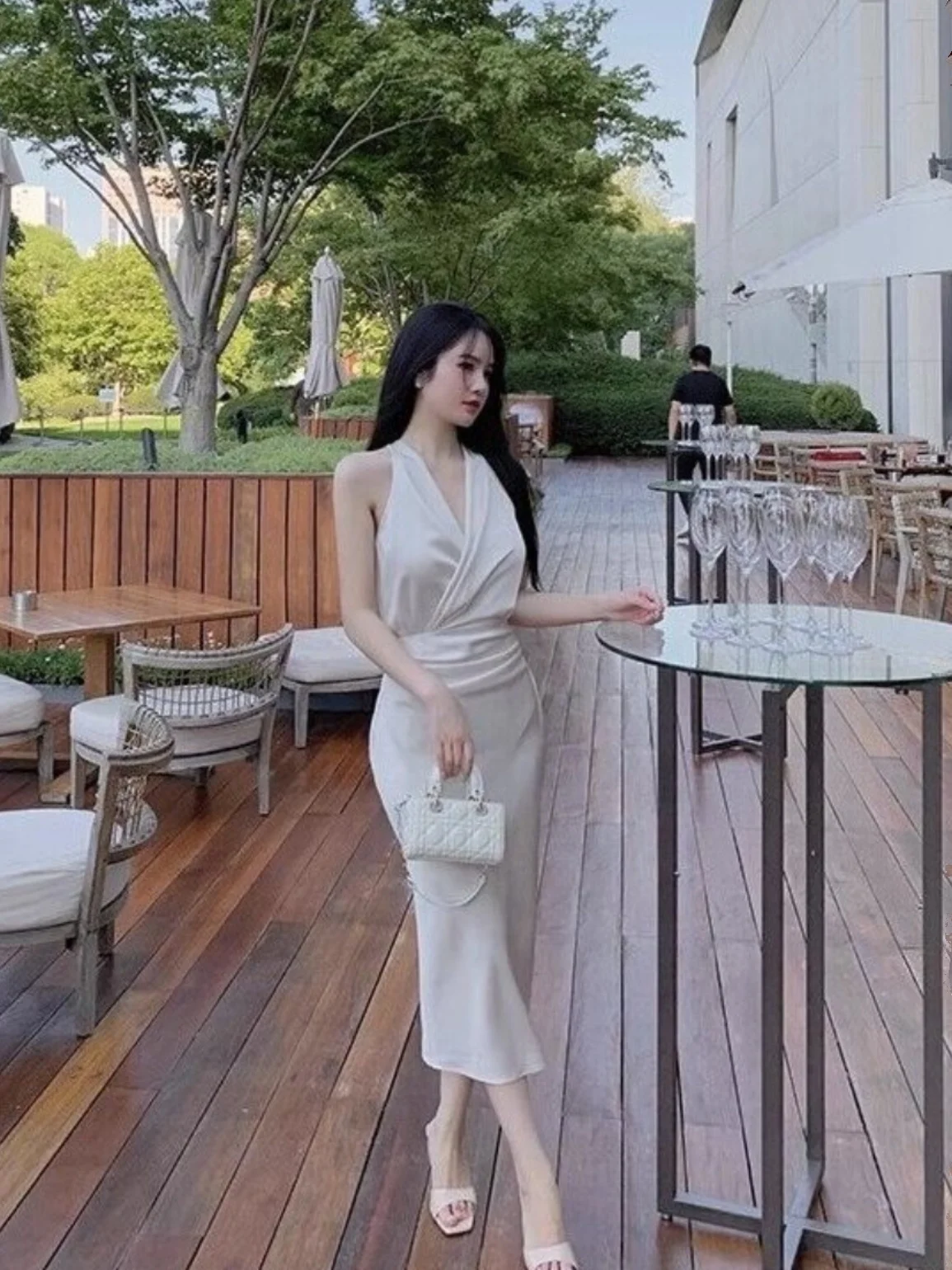 Jupe Midi en Satin de Soie à Taille Haute, Système de Couleurs Zhao Lu Si, Été 2025, Robe Moulante Premium pour Femmes