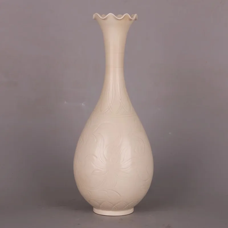 

Song Dynasty Ding Kiln из белой глазури, резная фарфоровая ваза, антикварный декоративный предмет