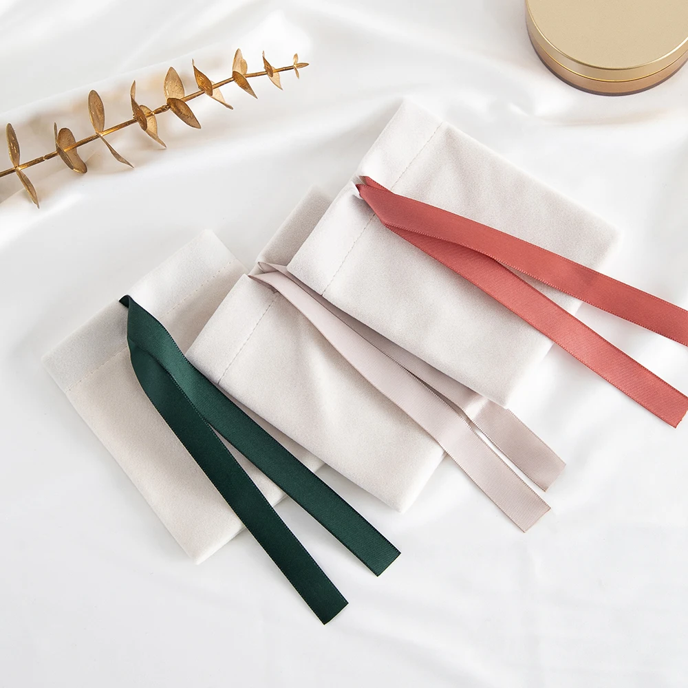 5 Stück beige Samtbeutel Schmuck Wildleder Geschenk 7x9cm 10x12cm 12x15cm 15x20cm Verpackung Hochzeit Gefälligkeiten Süßigkeiten Ohrringe Armband Beutel – Detail 10