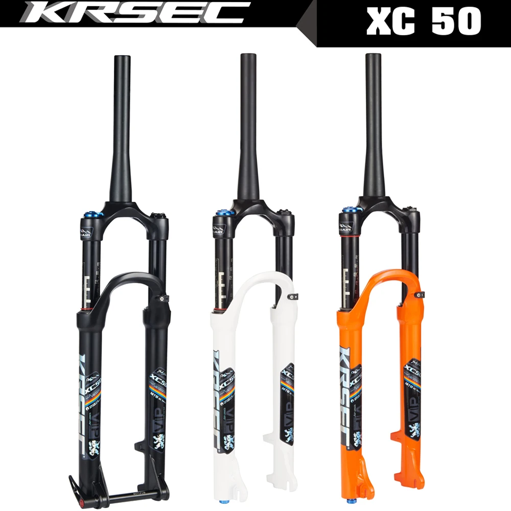 KRSEC buy one get one free product front fork 26/27.5/29 inch straight cone tube mountain bike black tube with a free sticker