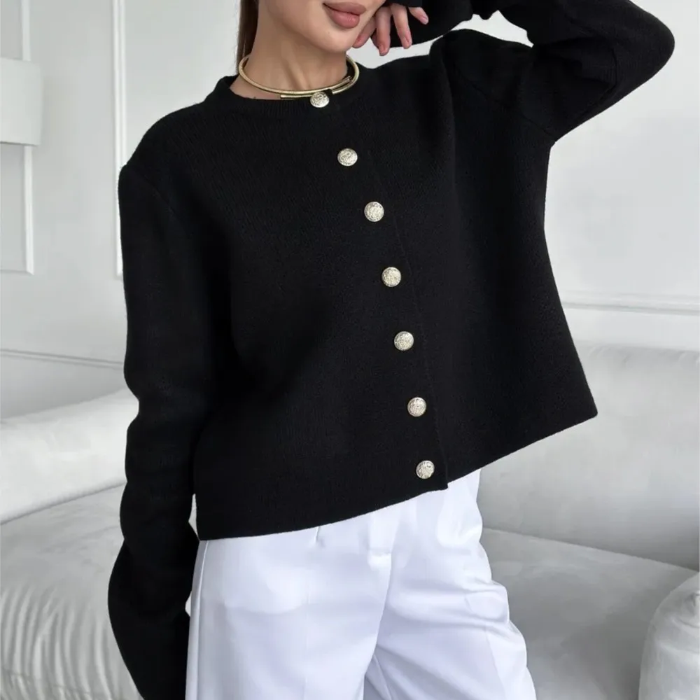 MsChuh Autumn Women's Clothing Solid Color Sweater Cardigans All-match Loose Simple Style Comfortable Fashion Commuting Casual 4