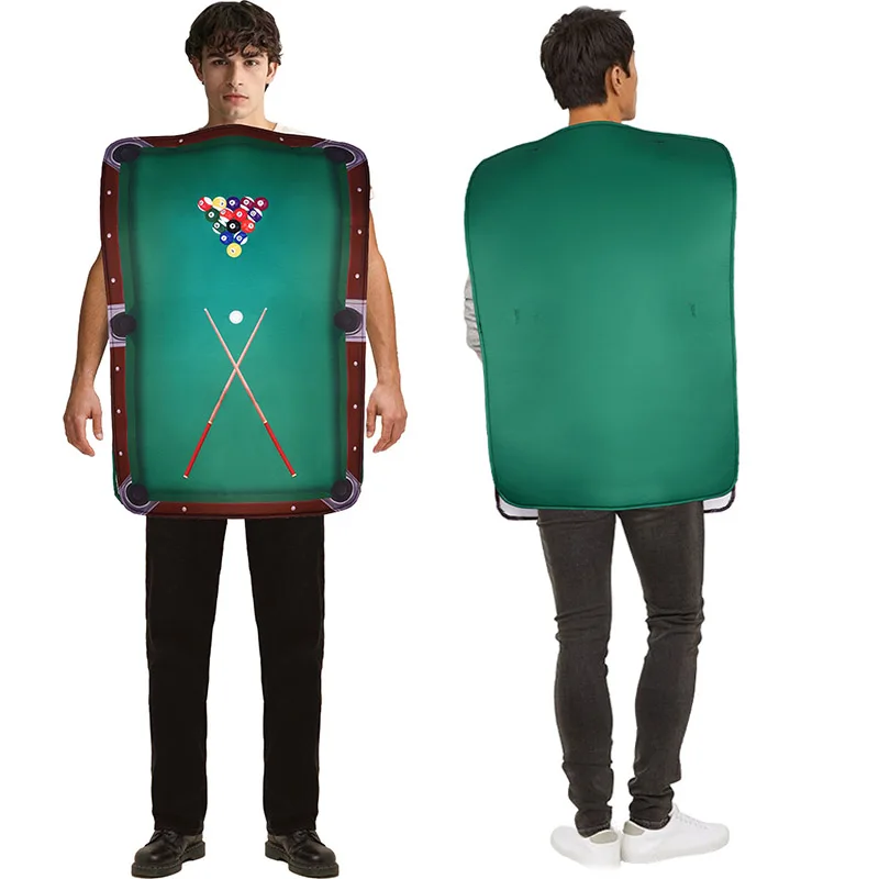 Robe de billard unisexe pour adultes, costume de table de billard, robe de paupières magique pour Halloween, 8 balles, hommes et couples