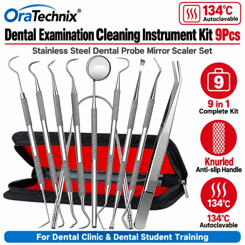 Tartar Scraper Oral Care Kit Plaque Remover Teeth Cleaning Tool Dental Mirror Probe Hygiene Stainless Dental Calculus Remover