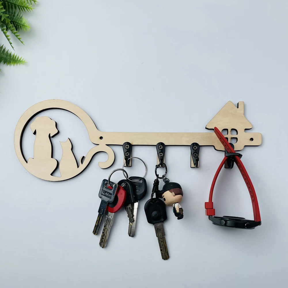 Key Holder Wall Mounted with dog,Farmhouse Key Holder For Front Door Design Wall Decoration Key Wall Hooks