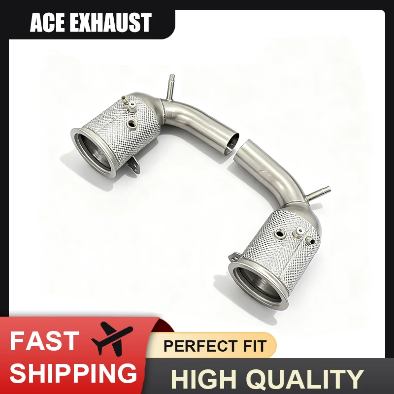 ACE Suitable  for Porsche 911 992 Carrera Targa 3.0T SUS304 Downpipe with three Ternary Catalytic Header Free Flow Exhaust  Pipe
