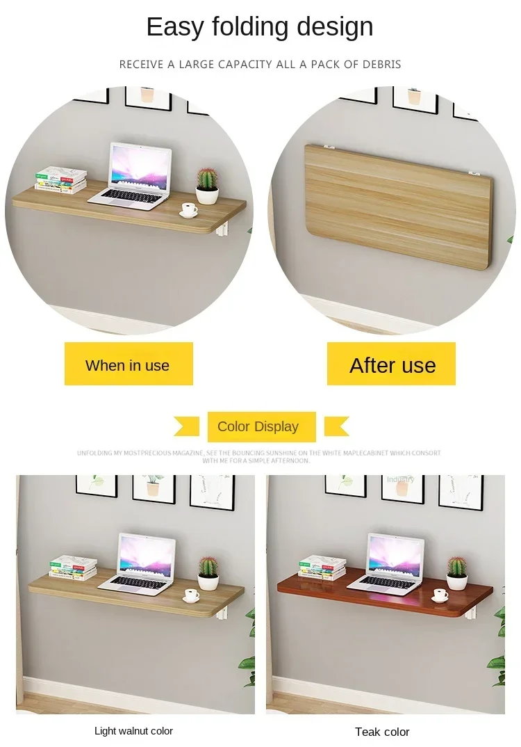 Simple Wall Dining Table - Wall-mounted Folding Laptop Surface, Minimalist Household Wall Table, Space-Saving Design