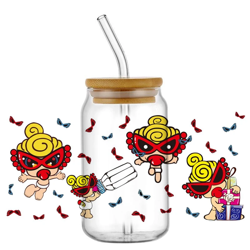 Mini-baby design Custom UV DTF Sticker For Cups 16oz Waterproof Adhesive Wrap DIY Personalization Home decoration