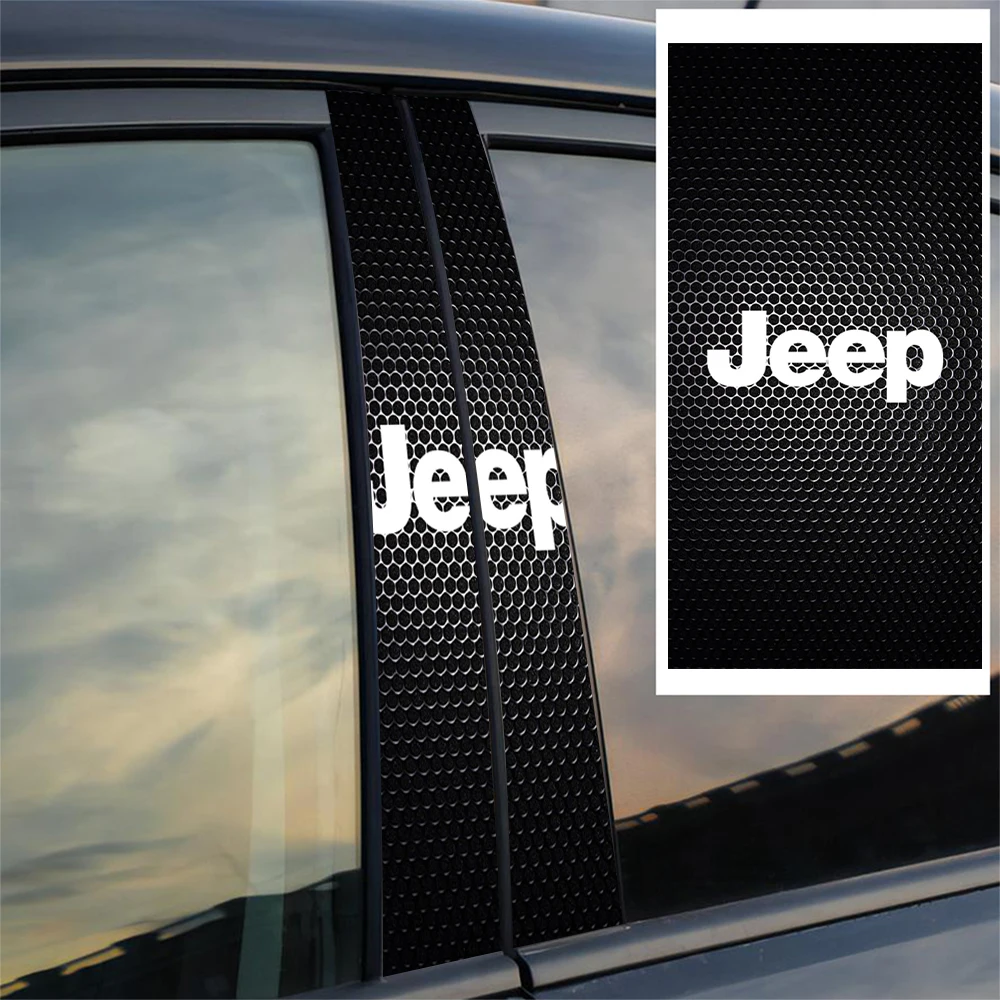 

Pvc Car B-Pillar Stickers Decoration Accessorie For Jeep Wrangler Renegade Compass Gladiator Cherokee JL Grand JK Patriot Libert