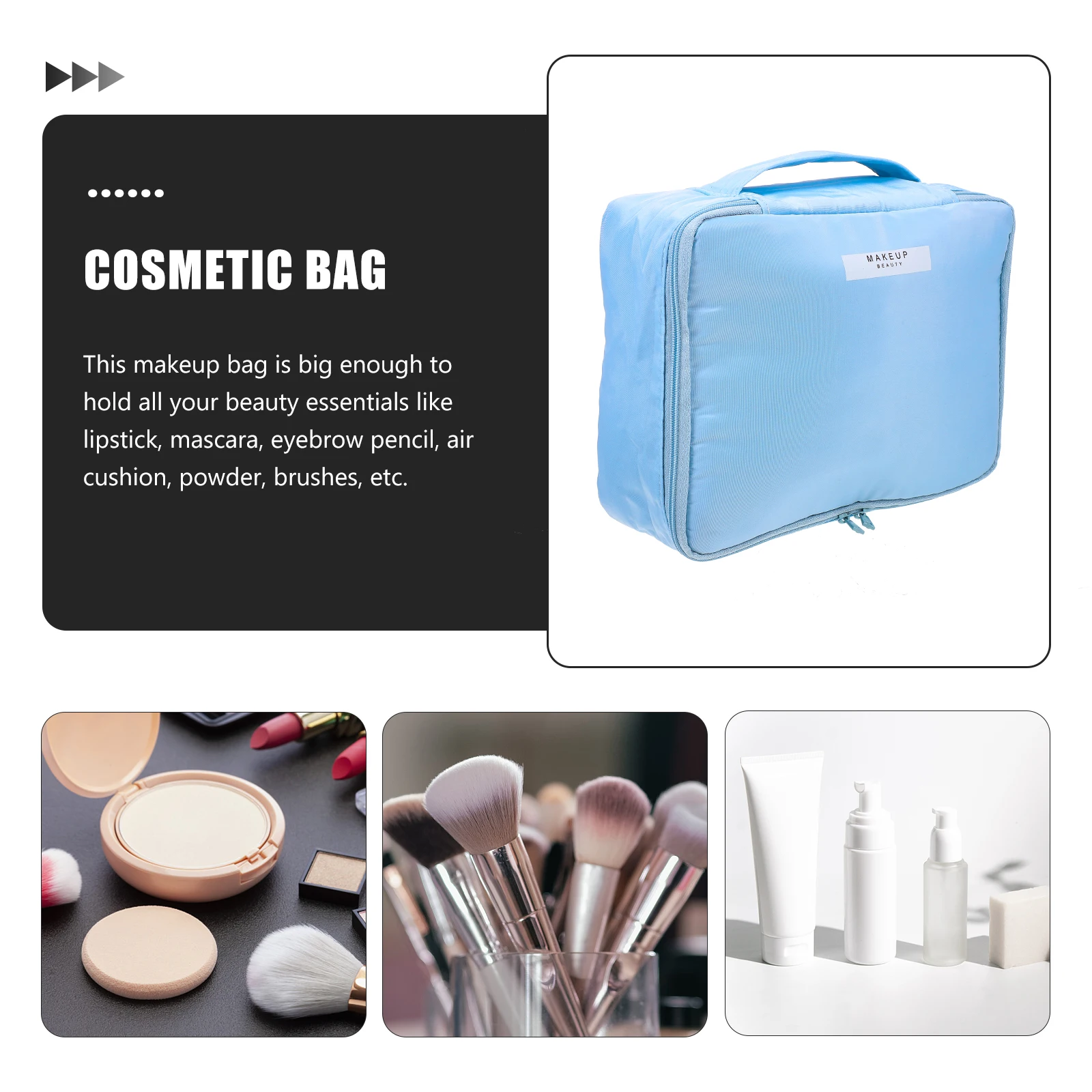 

1 set Waterproof Bag Large Travel Makeup Storage Clear Toiletry Purse Organizer Handle Personal Care Wash Bag for Daily