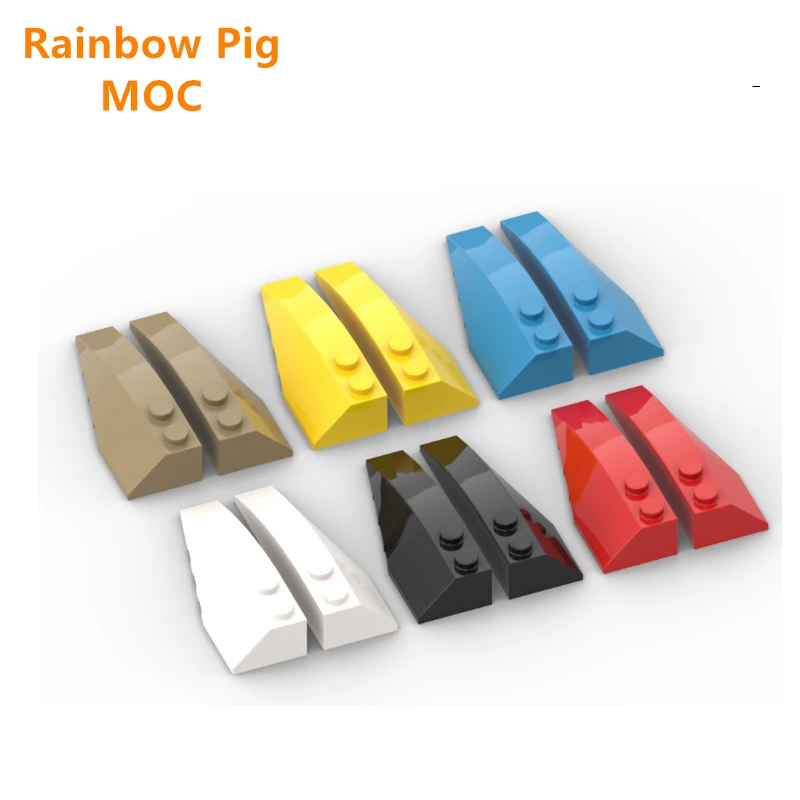 Rainbow Pig MOC Particles 41747 and 41748  High-Tech  Wedge 6 x 2 Left and Right Bricks Building Blocks DIY Parts Kid Toy Gift