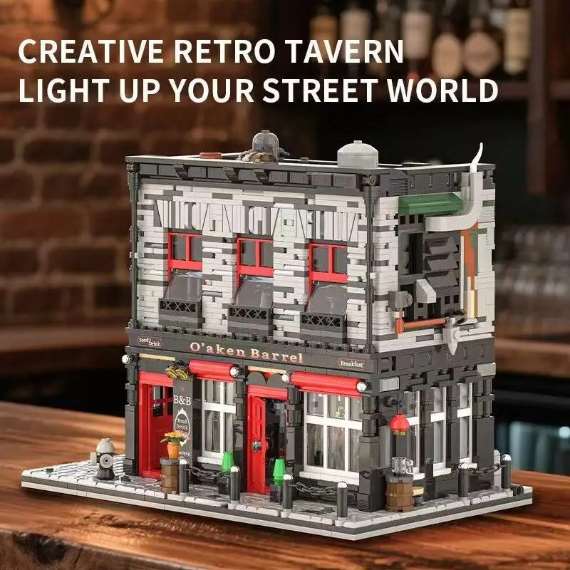 MOC-192396 빌딩 블록 세트 뱀파이어 하우스 작은 펍 벽돌 건축 모델 교육 생일 할로윈, 크리스마스 선물