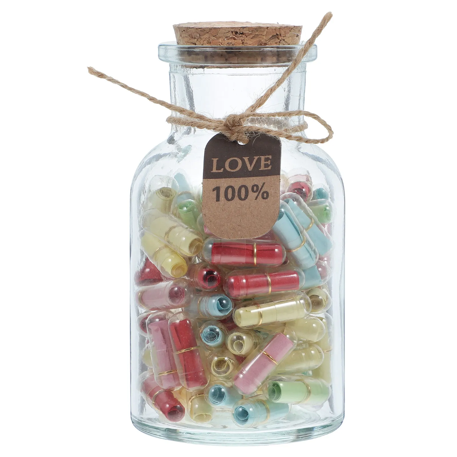 1Set Miniature Origami Glass Message Bottles Small Decorative Jars with Cork Lid for Secret Letters Wish Notes