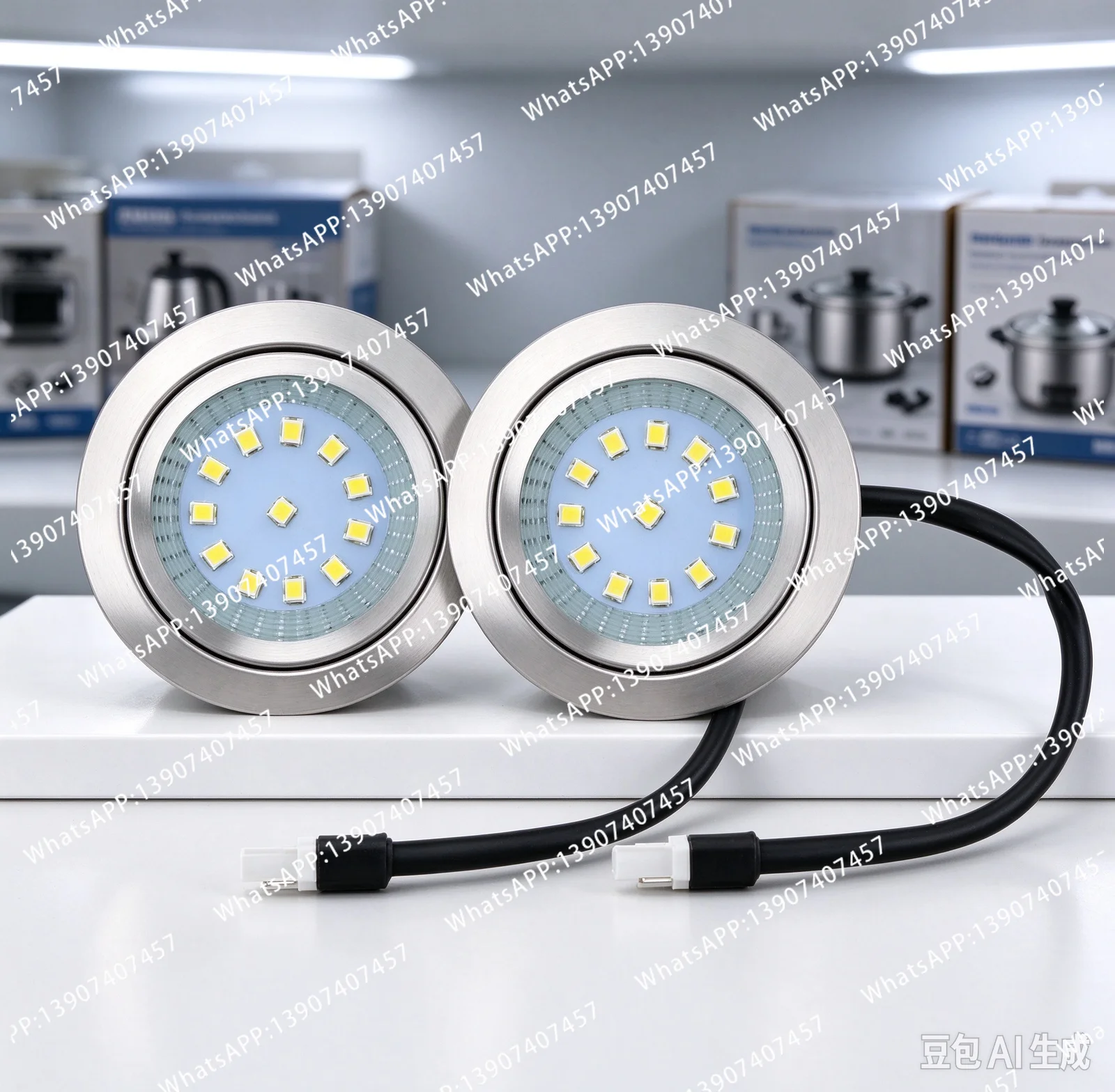 2-Piece DC 12V Range Hood Light Bulbs Stainless Steel Hood LED Light Replacement Recessed Kitchen Range Hood Light