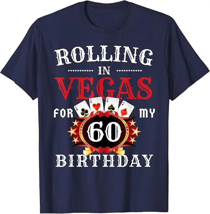 Rolling in Vegas für meine 60. Geburtstagsfeier in Las Vegas T-Shirt Y2k Lustiges Geburtstagsparty-Casino in Las Vegas für Männer Spruch-T-Shirt – Detail 9