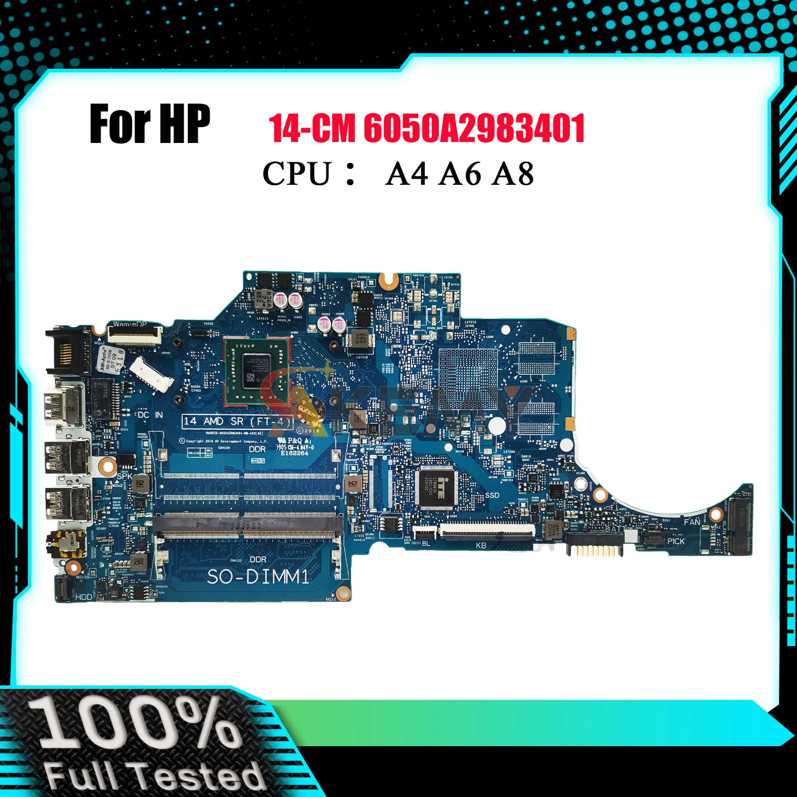 

6050A2983401 для ноутбука HP 14-CM 245 G7, материнская плата L23391-501 L23389-601 с процессором E2 A4 A6 A9, UMA DDR4, 100% полностью протестировано