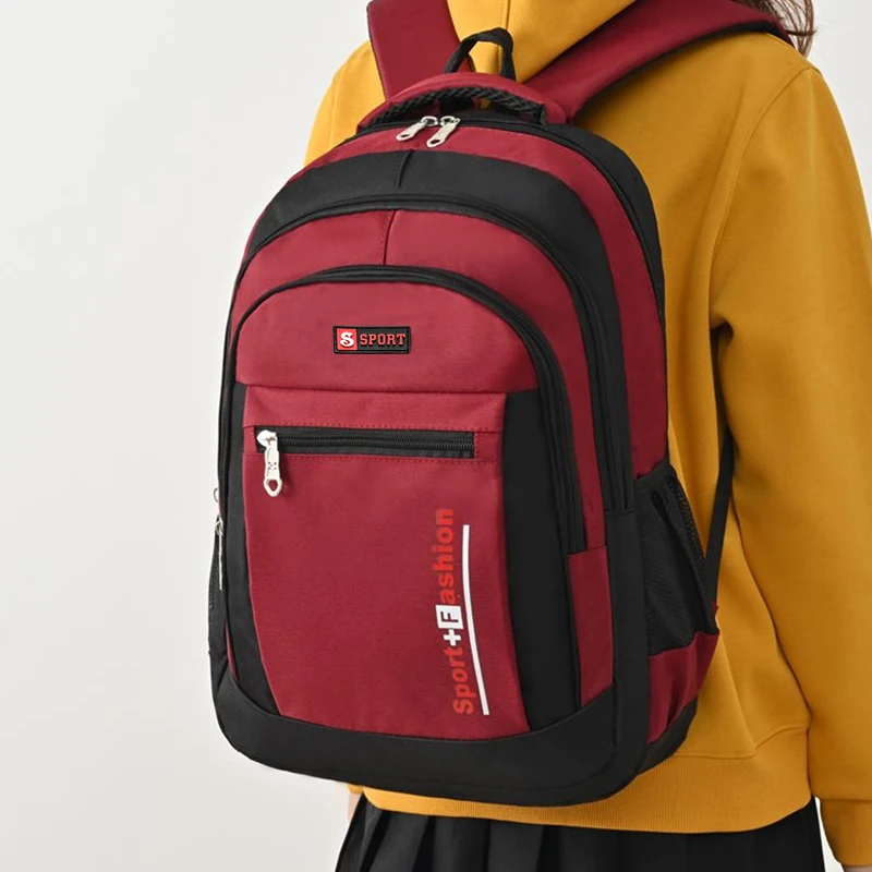 男性と女性のファッショナブルで多用途、シンプルで広々としたバックパック、デュアルショルダー トラベル バッグ、軽量でポータブル