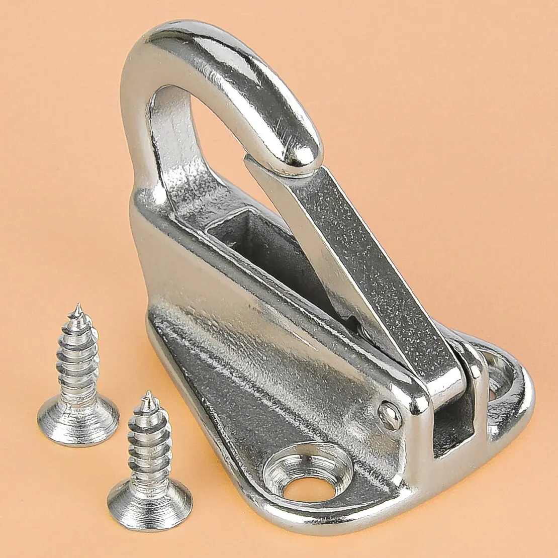 

Marine Spring Snap Attach Rope Fending Locked Hook Fender Boat 316 Stainless Steel with 2 Screws Silver