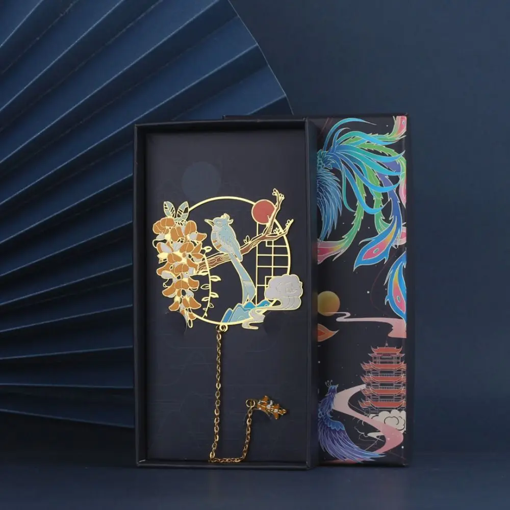 1 Pc Metal Hollowed Bookmark Ancient Tassel Bookmark Chinese Style Book Page Marker Book Paginator Birthday Gift