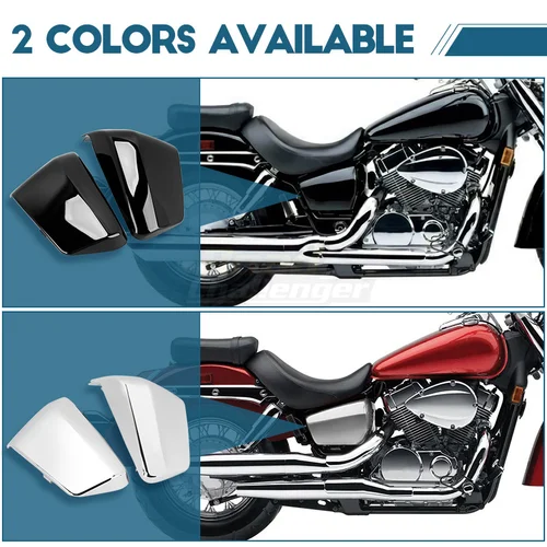 Imagen 2 del producto Cubiertas laterales para batería de motocicleta, Panel lateral de carenado para Honda Shadow ACE VT400 VT750 VT 400 750 2004-2013