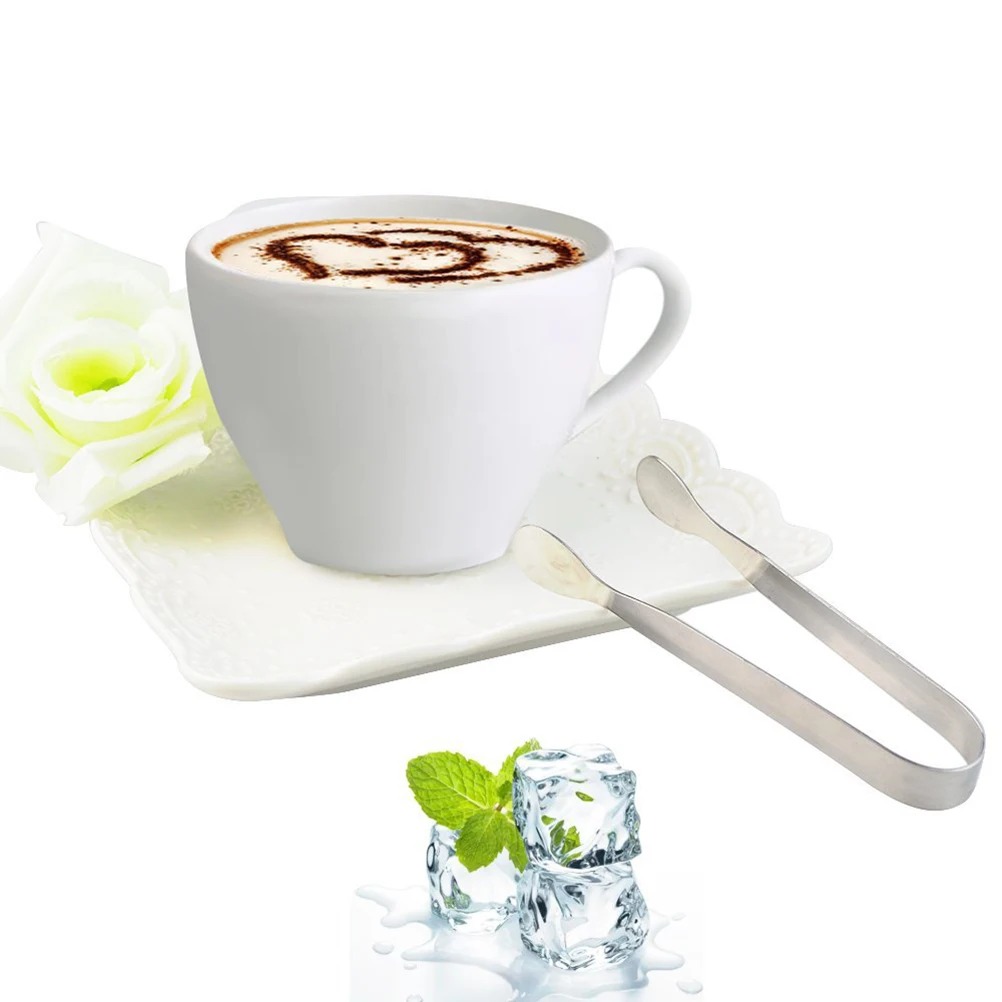 

12 Pcs Stainless Steel Mini Sugar Tongs Kitchen Ice Clip Cooking Silver Washable Safe Flexible Handle Tea Party Coffee