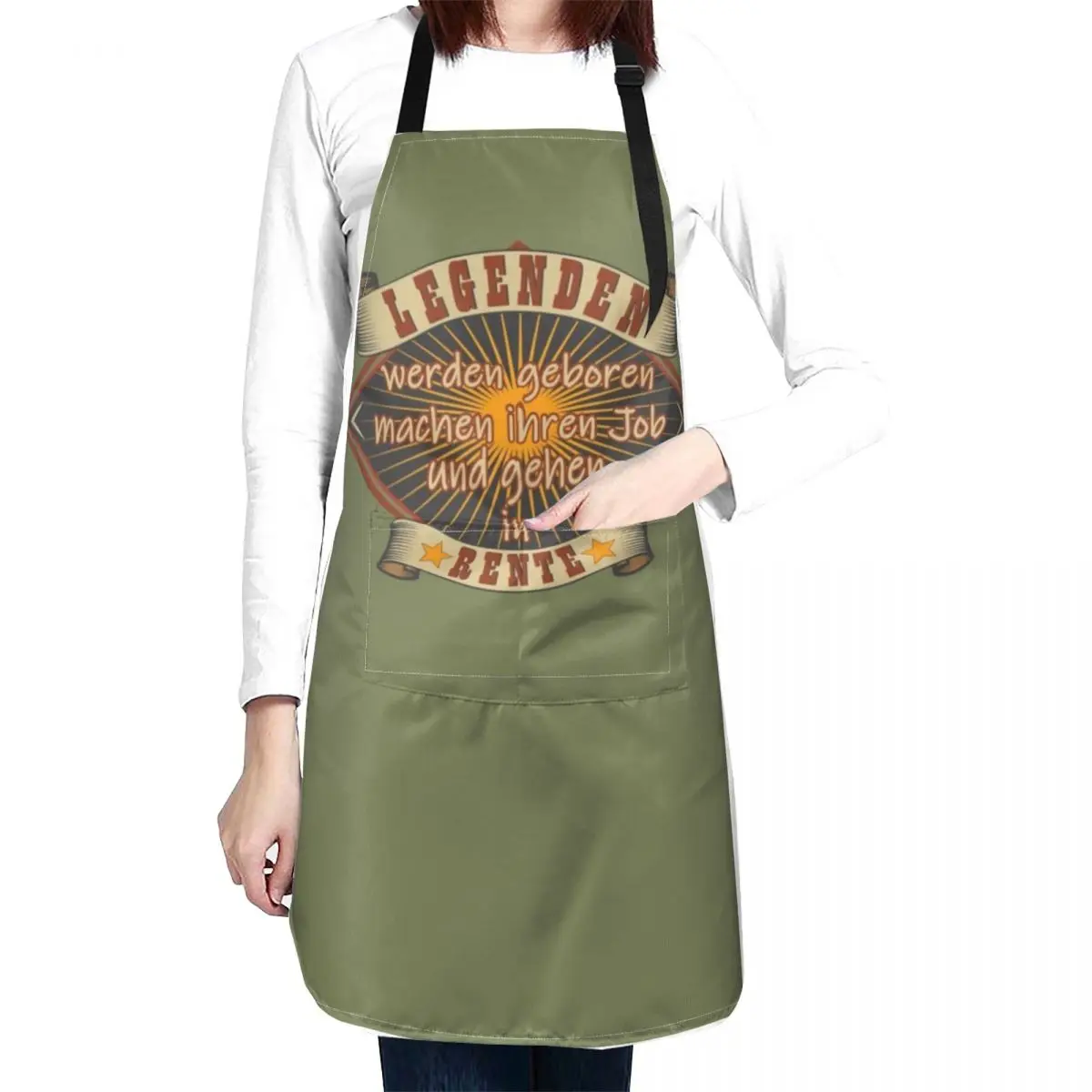 Legend pension annuity pensioner gift retirement Apron Chef Uniform Woman cleanings Cooking Clothes Apron