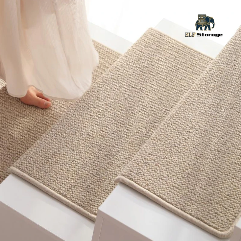 100% New Zealand Wool Stair Treads Non Slip Carpet Mat Waterproof Self Adhesive Stair Step Rug Fade Resistant Indoor Safety
