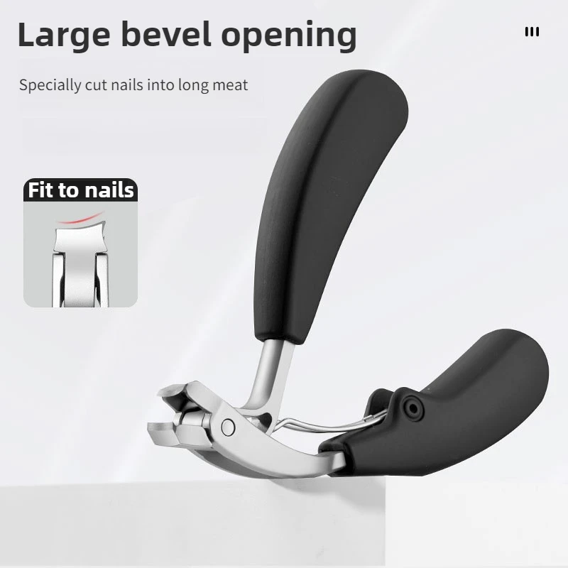 Wide Opening Angled Nail Clipper Stainless Steel Heavy Duty Ingrown Toenail Trimmer Manicure Pedicure Cutting Tool