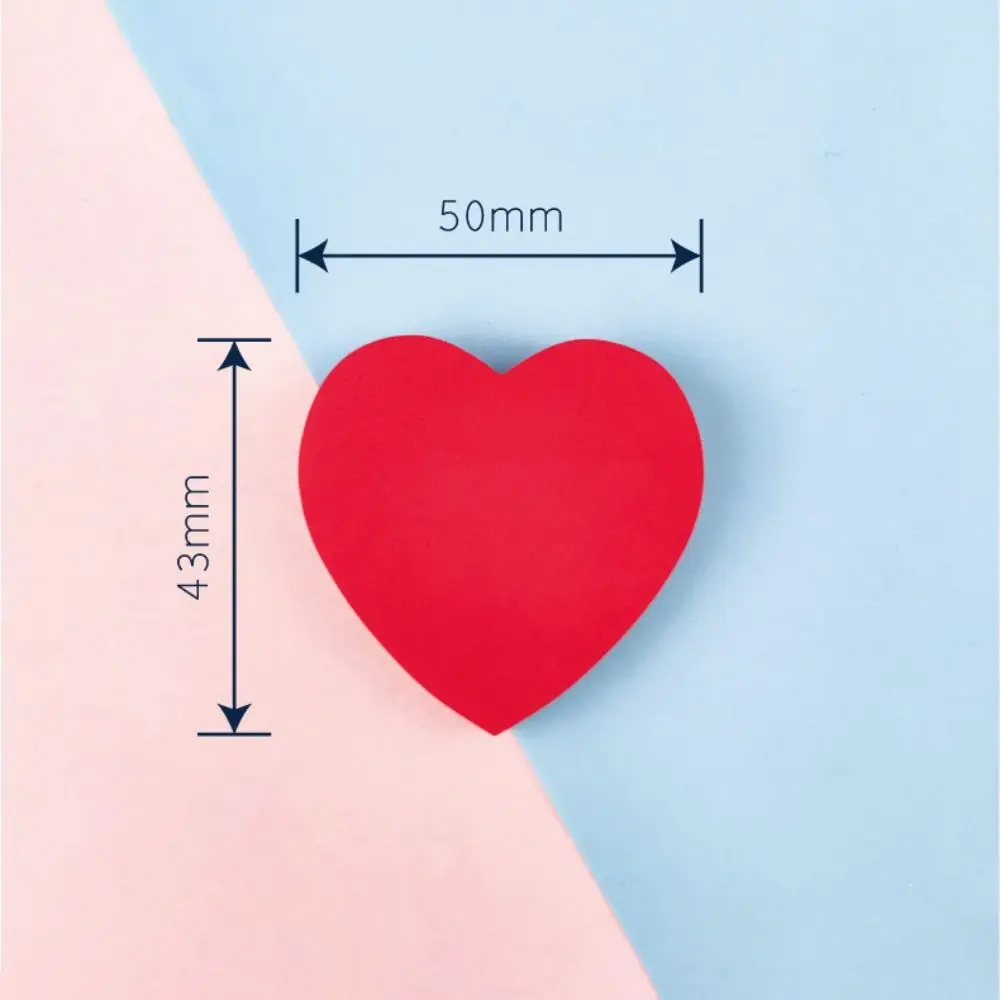 ملاحظات لاصقة ذاتية اللصق على شكل قلب ، مفكرة موظفين ، ملصق ملون حلوى ، لوحة مذكرات ، مستلزمات مدرسية ، ملاءات