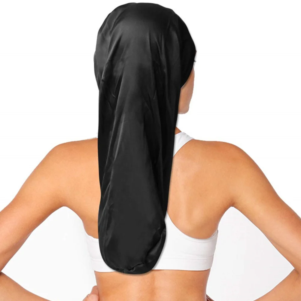 

2pcs Elastic Sleep Hat For Long Braids Dreadlocks Hair Hair Care Tool Women Night Hat Soft Lightweight Smooth Polyester Fabric