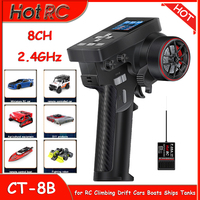 HOTRC CT-8B 8CH RC Transmitter 2.4GHz Radio System CT8B with F-08A Receiver  For RC Climbing Drift Cars Boats Ships Tanks Model