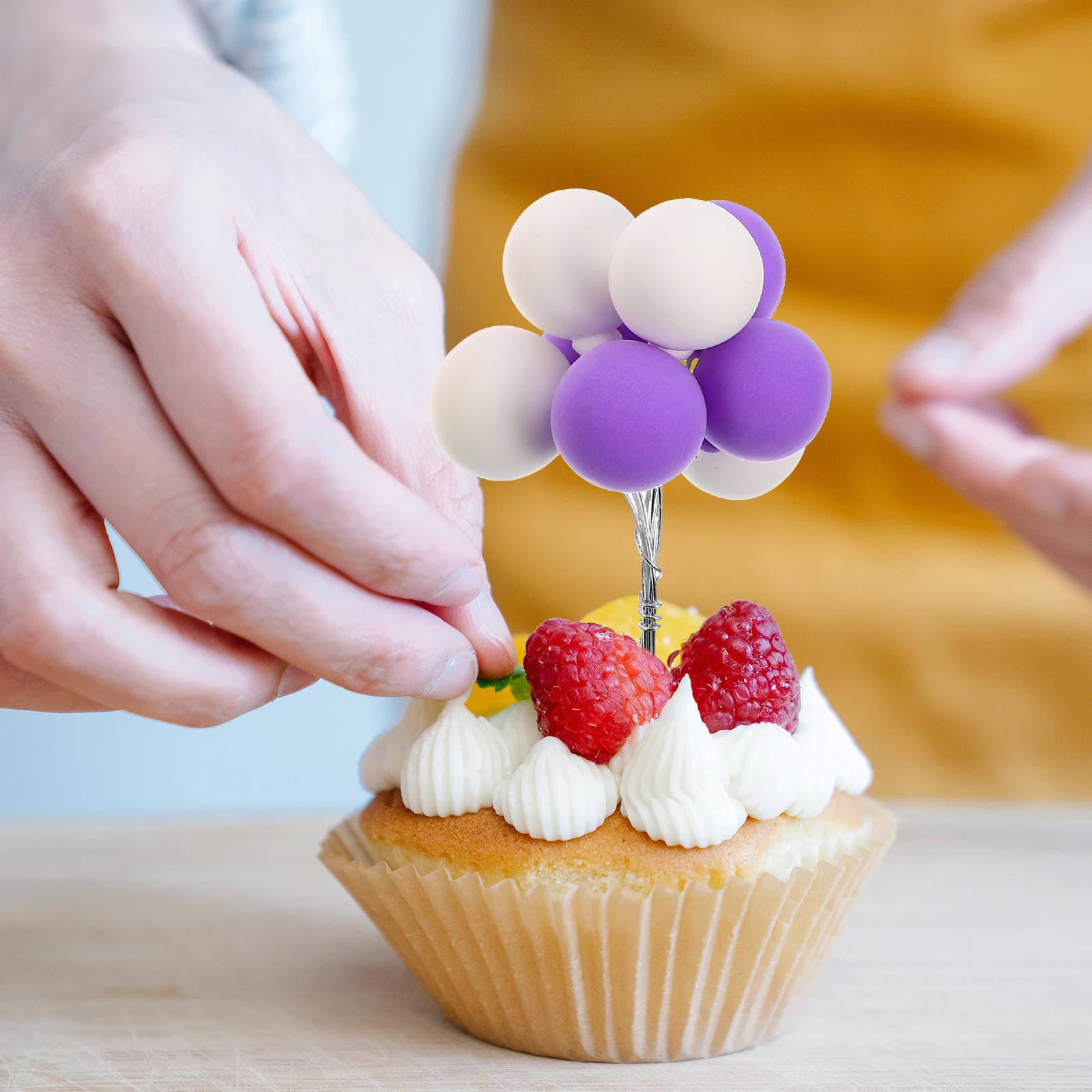 

3pcs Balloon Cupcake Toppers Birthday Cake Decorations Child Party Dessert Balloons Balloon Cupcake Topper Picks