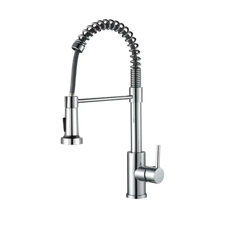 

Industrial Pull Down Kitchen Faucet, Single Handle, Compatible with 1 or 3 Hole Sinks, for Farmhouse, RV, Laundry, Utility &