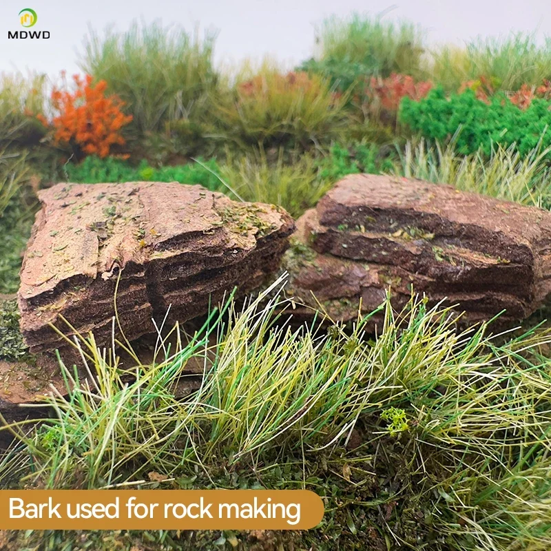 Acessórios de jardim de fadas casca 50g banco de simulação pedra de rocha areia mesa layout cena modelo cenário ferroviário